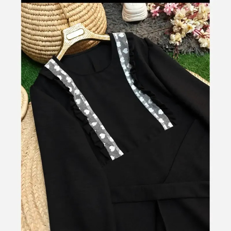 عبا زنانه مدل ماهور جنس صوفیا رنگ مشکی فری سایز