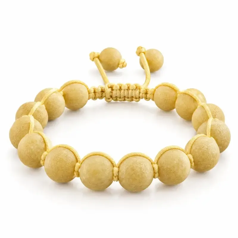 دستبند مهره ای دست ساز مات اکلیلی با بند کشویی قابل تنظیم
