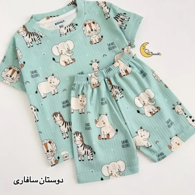 ست راحتی بچگانه تیشرت و شلوارک کبریتی کوالا کیدز نخ پنبه